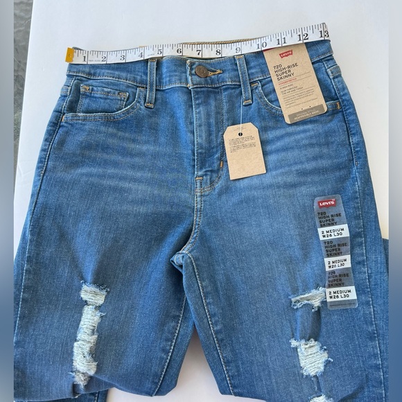 Levi's Women's 720 High Rise Super Skinny Jeans Blue Size W26-L30 NWT - Picture 4 of 6